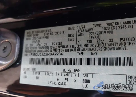 2024 Ford Escape Platinum from USA, damaged, VIN 1FMCU0JZ2RUA22341